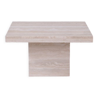 Travertine belgium mid-century square coffee table