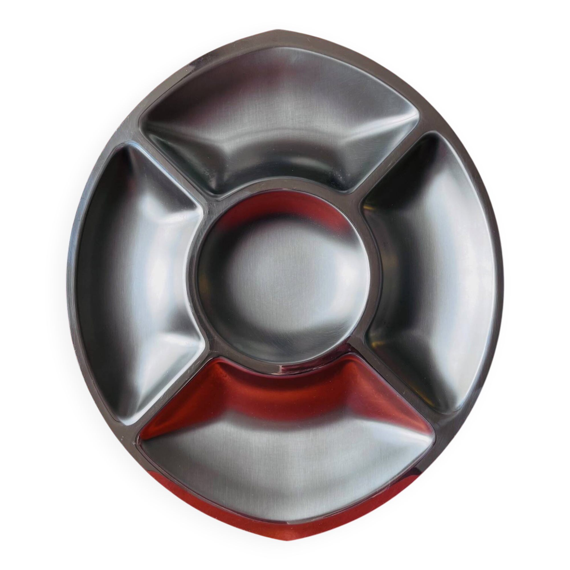 Large serving platter in stainless steel - Italy