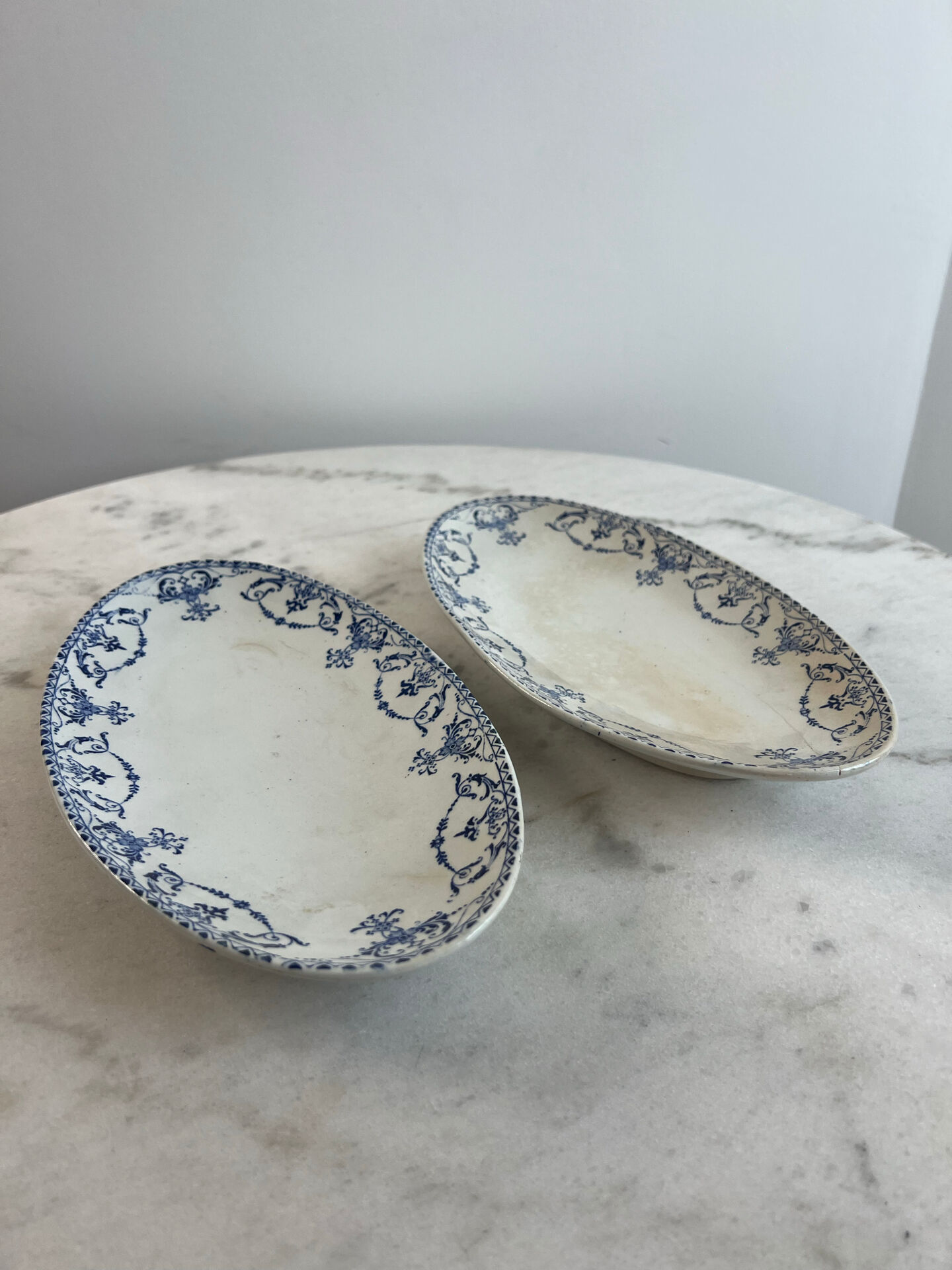 Set of 2 oval dishes Lunéville KG — Moustiers Collection, Earthenware