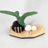 Sculpture Art Déco en marbre, onyx et épeautre