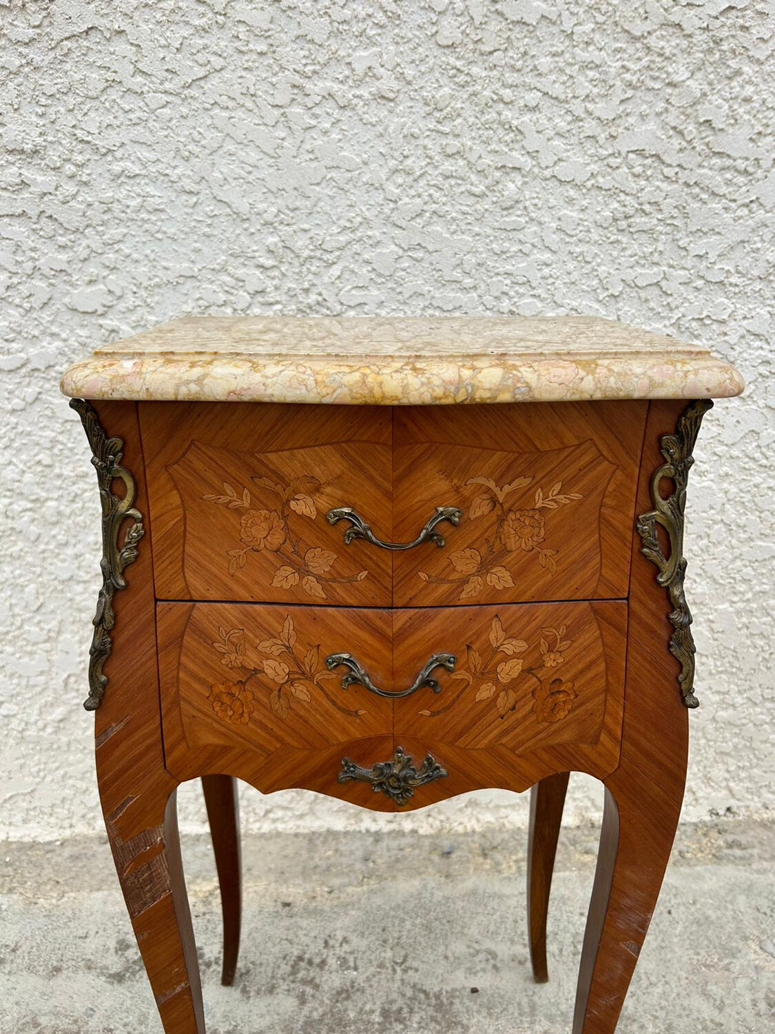 Pair of Louis XV style bedside tables in rosewood
