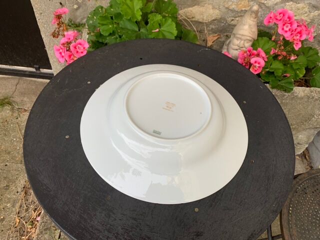 Hollow dish in limoges porcelain Guy Degrenne model vintage foliage