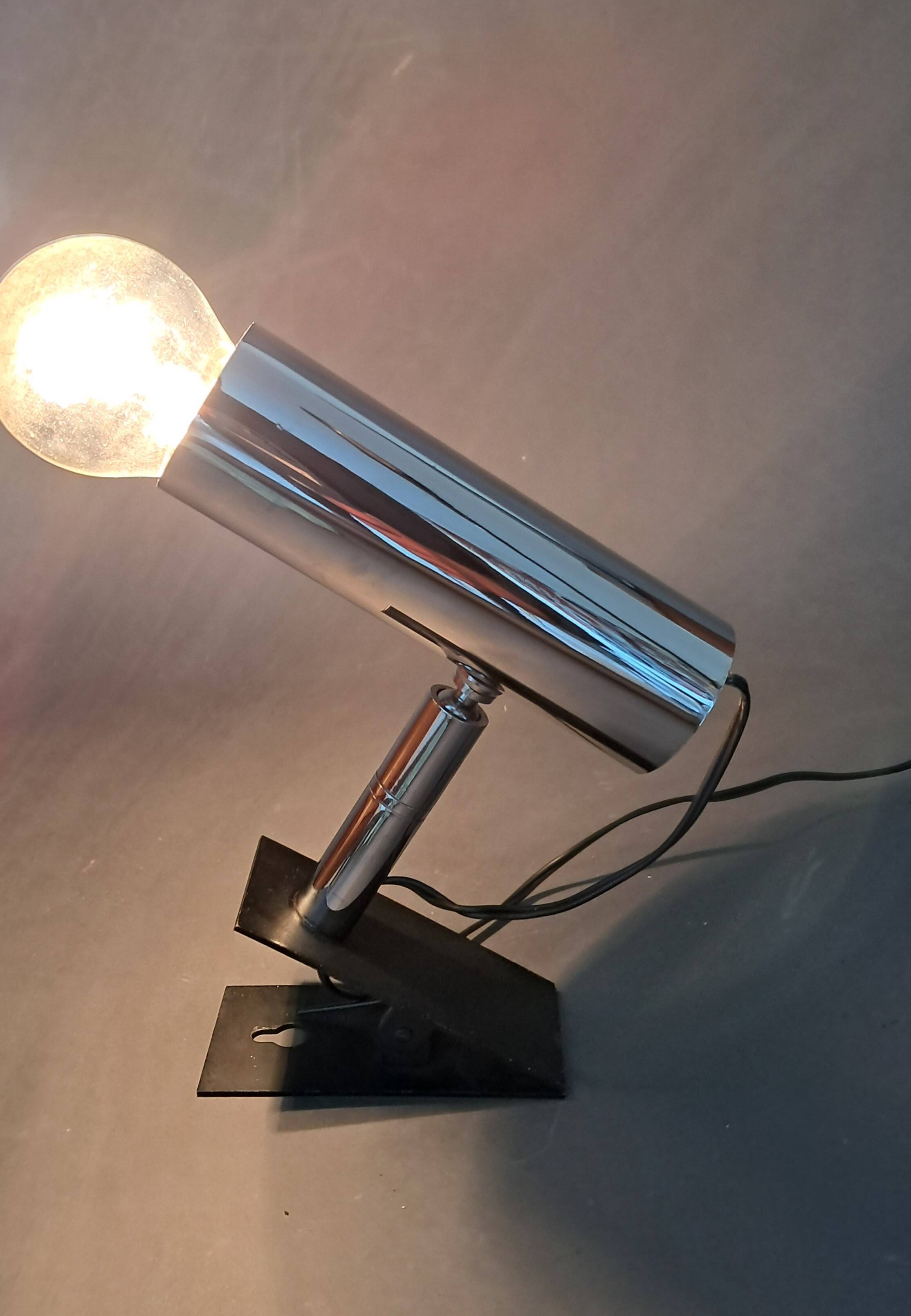 Modernist chrome adjustable clamp spotlight 1960/70.