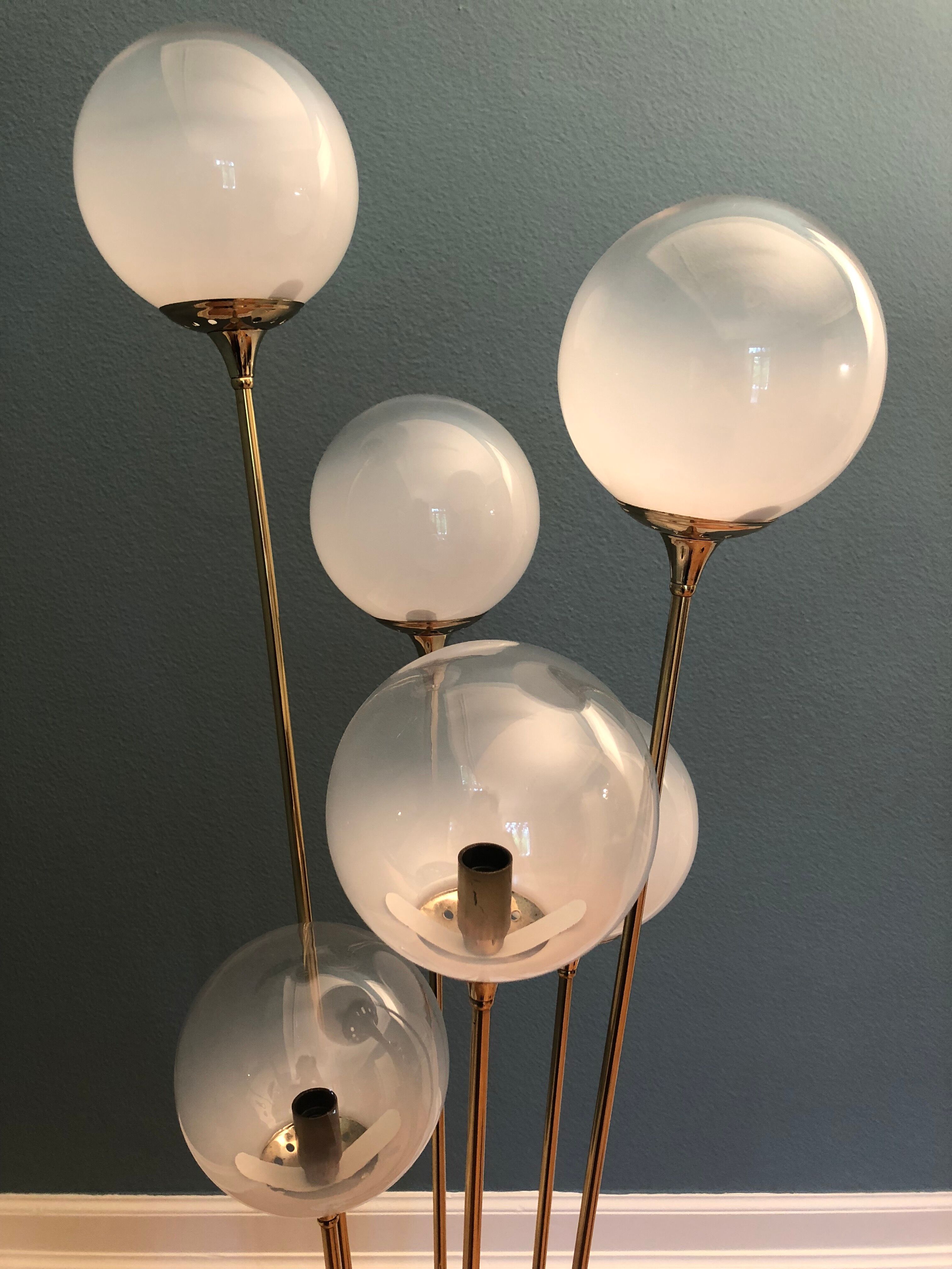 Italian Alberello brass & murano floor lamp