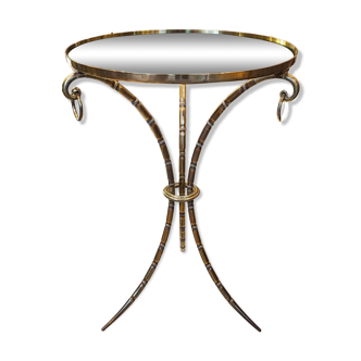 Jansen house style bronze bamboo pedestal table