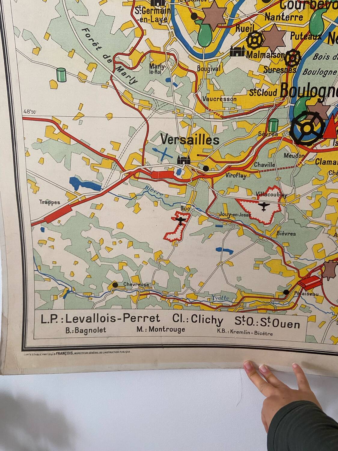 Ancienne carte scolaire Hachette – Bassin parisien & Région parisienne