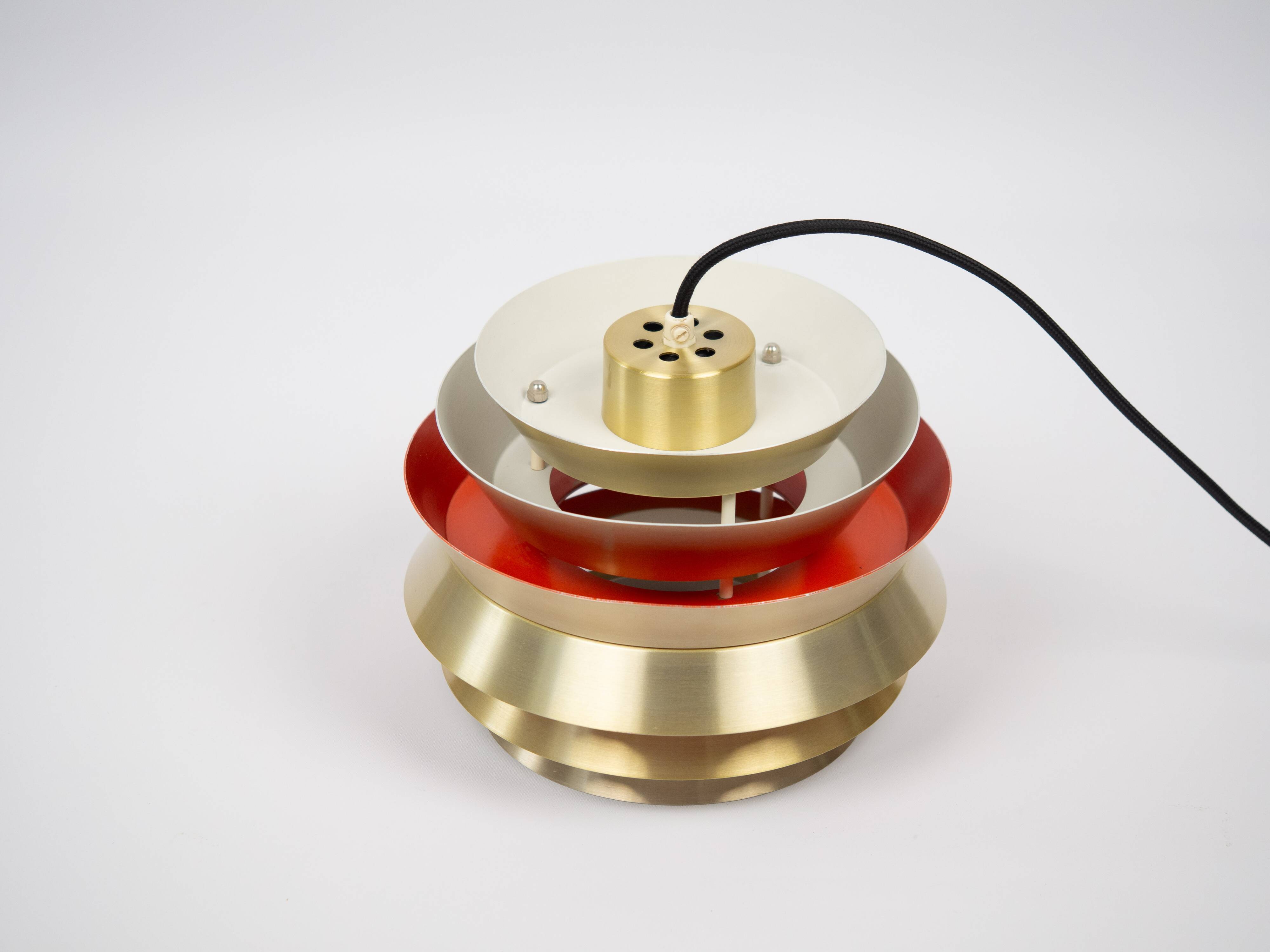 Pair of 2 Swedish vintage pendant lamps Trava by Carl Thore, Granhaga, 1960