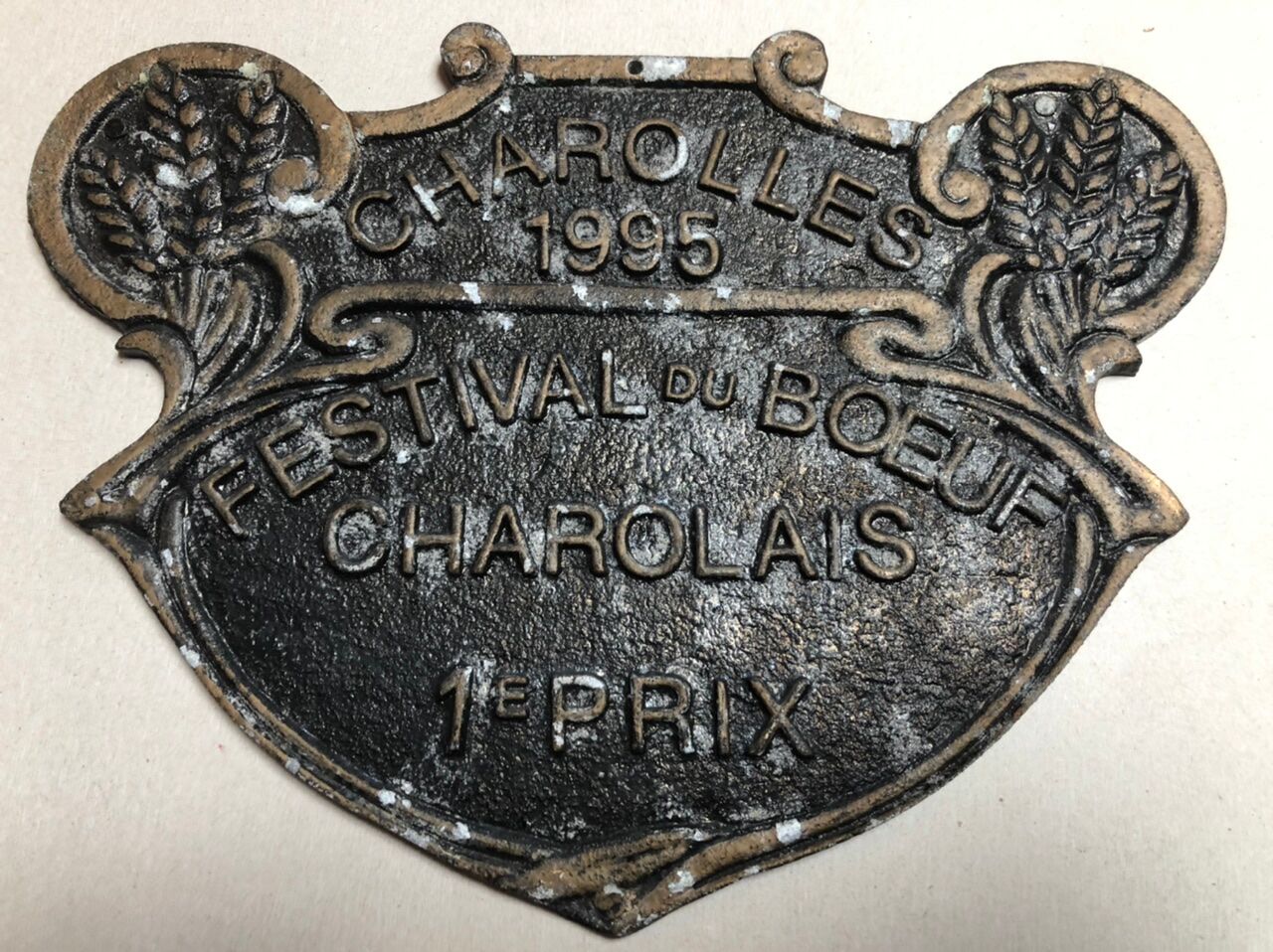Plate competition agricole charolles 1995 charolais beef festival 1 and prize