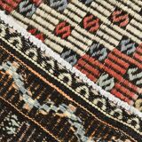 Burgundy & Green Turkish Vintage Kilim Rug