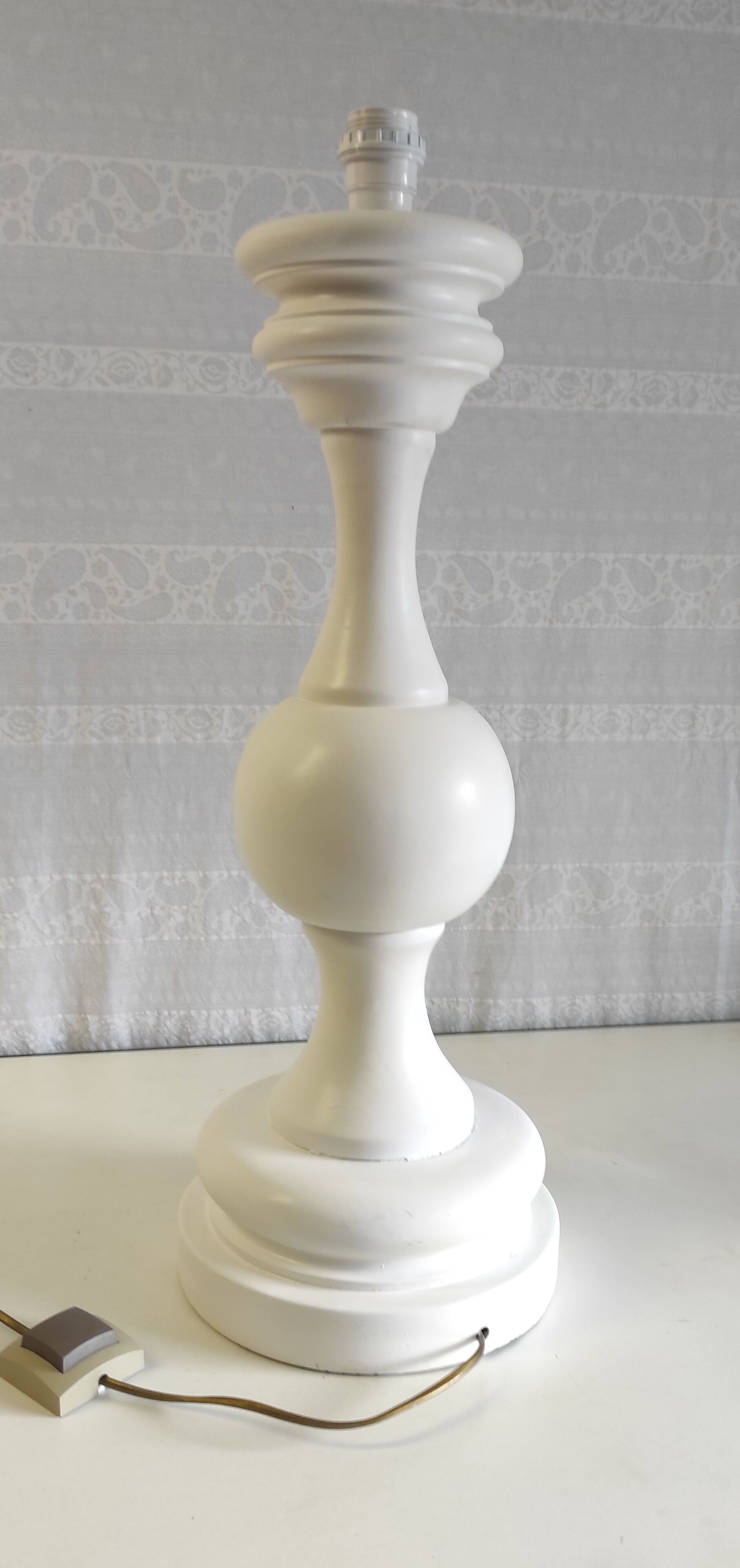 XXL lamp foot in turned wood – 60s/70s