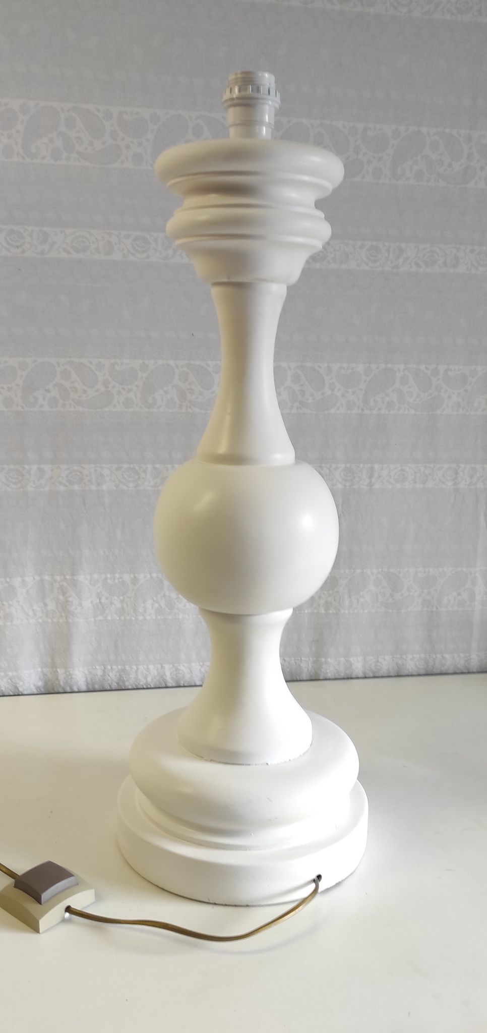 XXL lamp foot in turned wood – 60s/70s