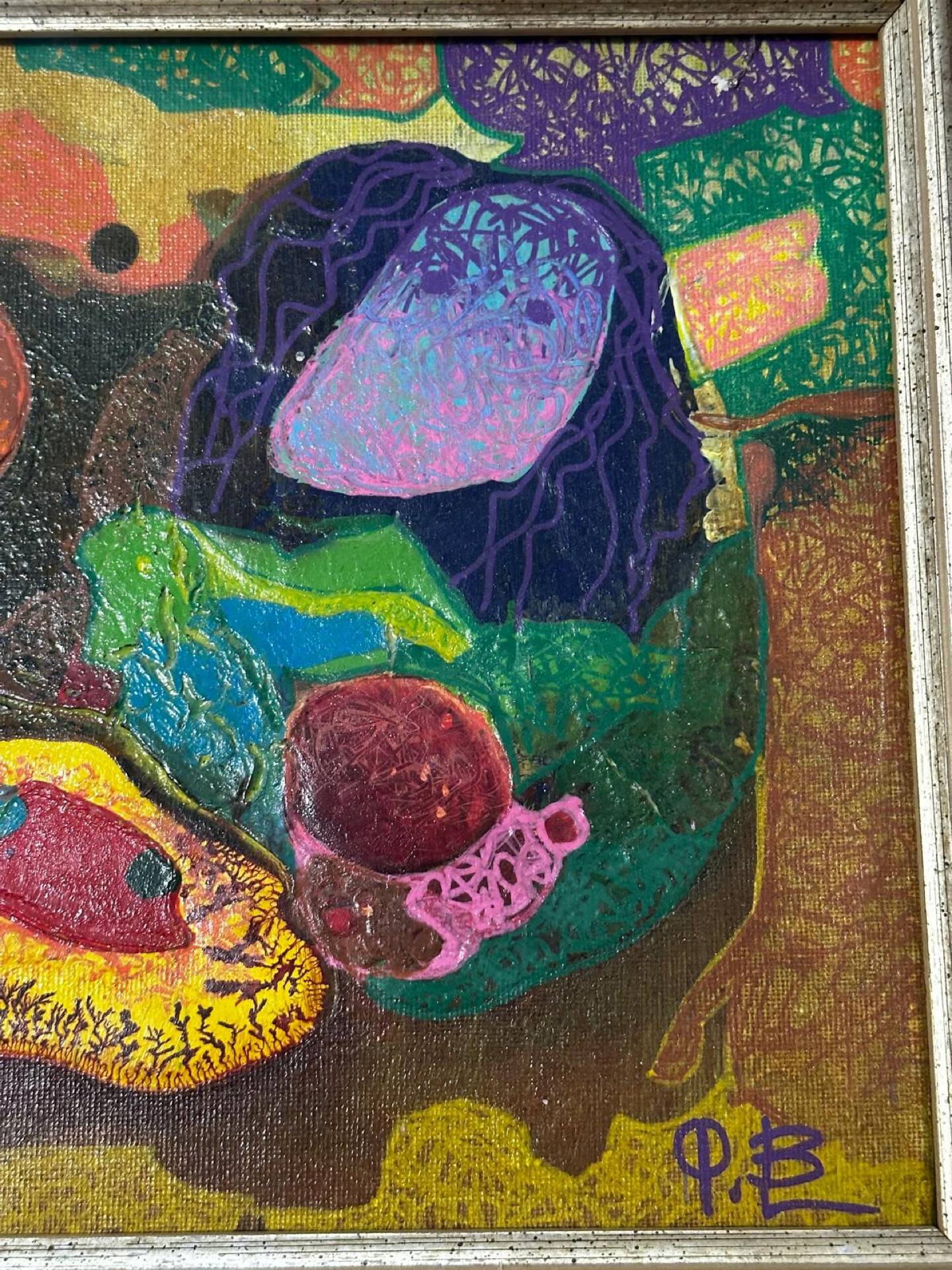 Bernard Ledain (1944–2024) – Abstract painting mixed media on canvas