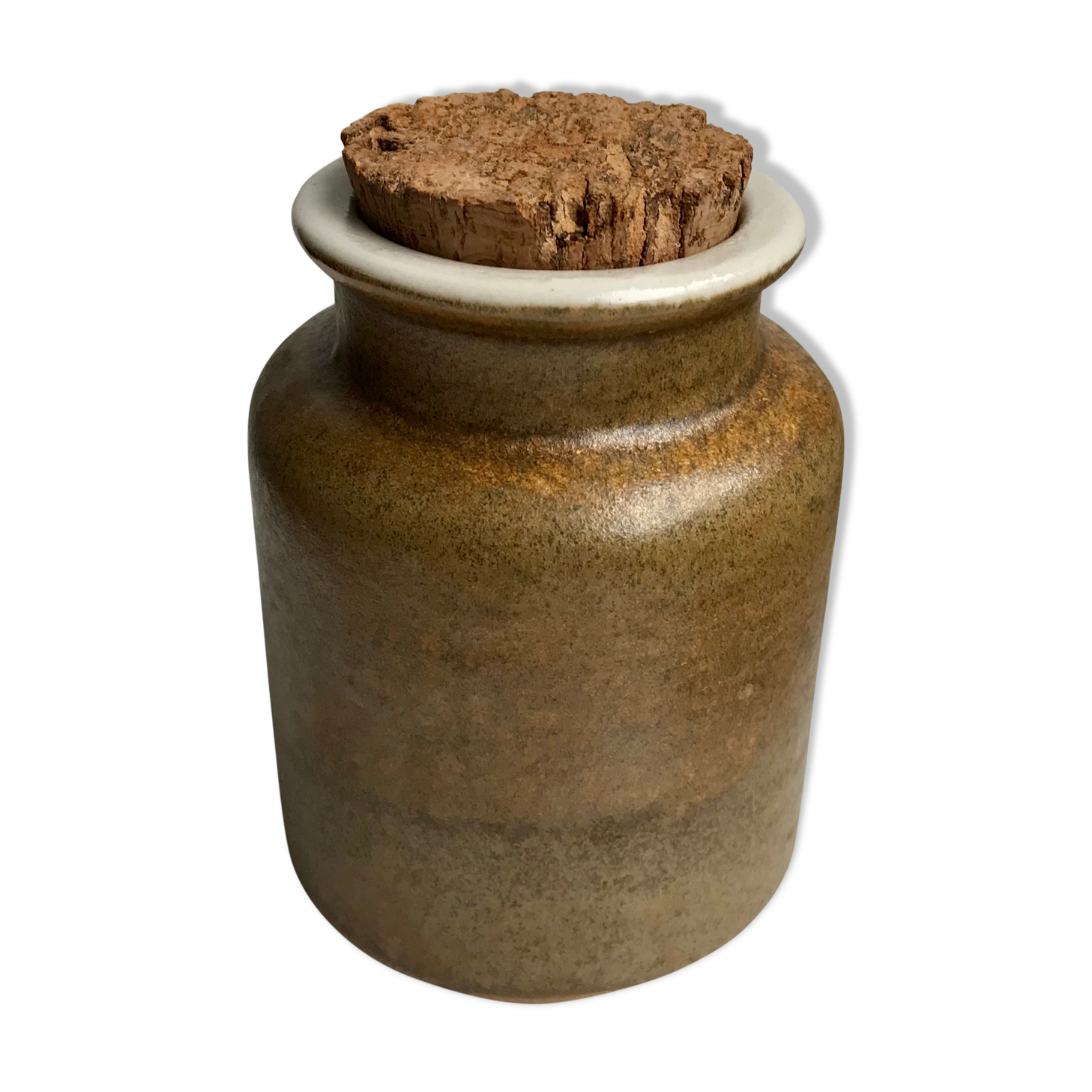 Pot en grès vintage avec bouchon en liège