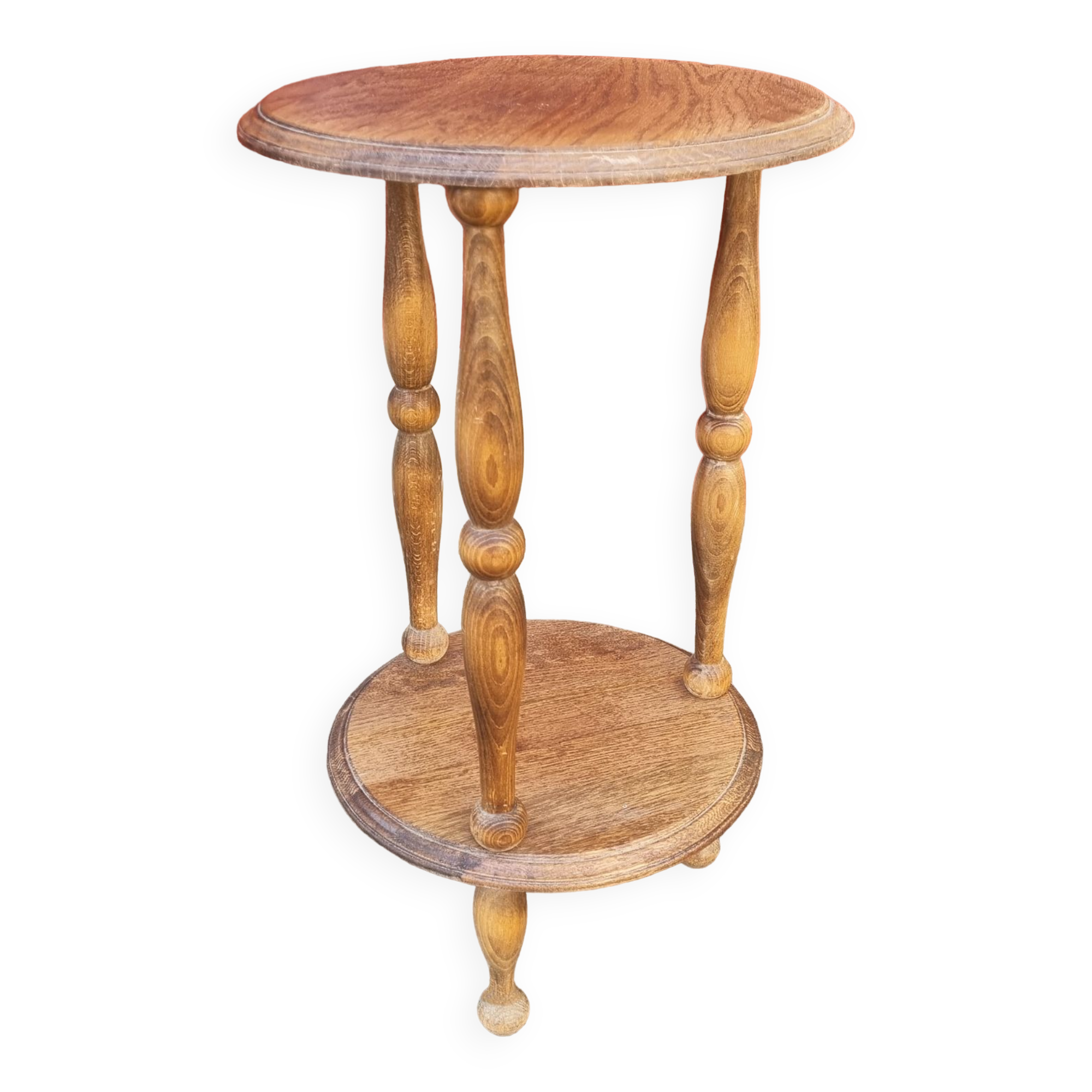 Pot holder, pedestal table, wood, vintage, 60s