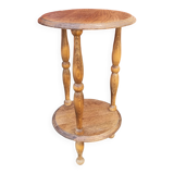 Pot holder, pedestal table, wood, vintage, 60s