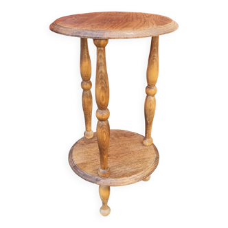 Pot holder, pedestal table, wood, vintage, 60s