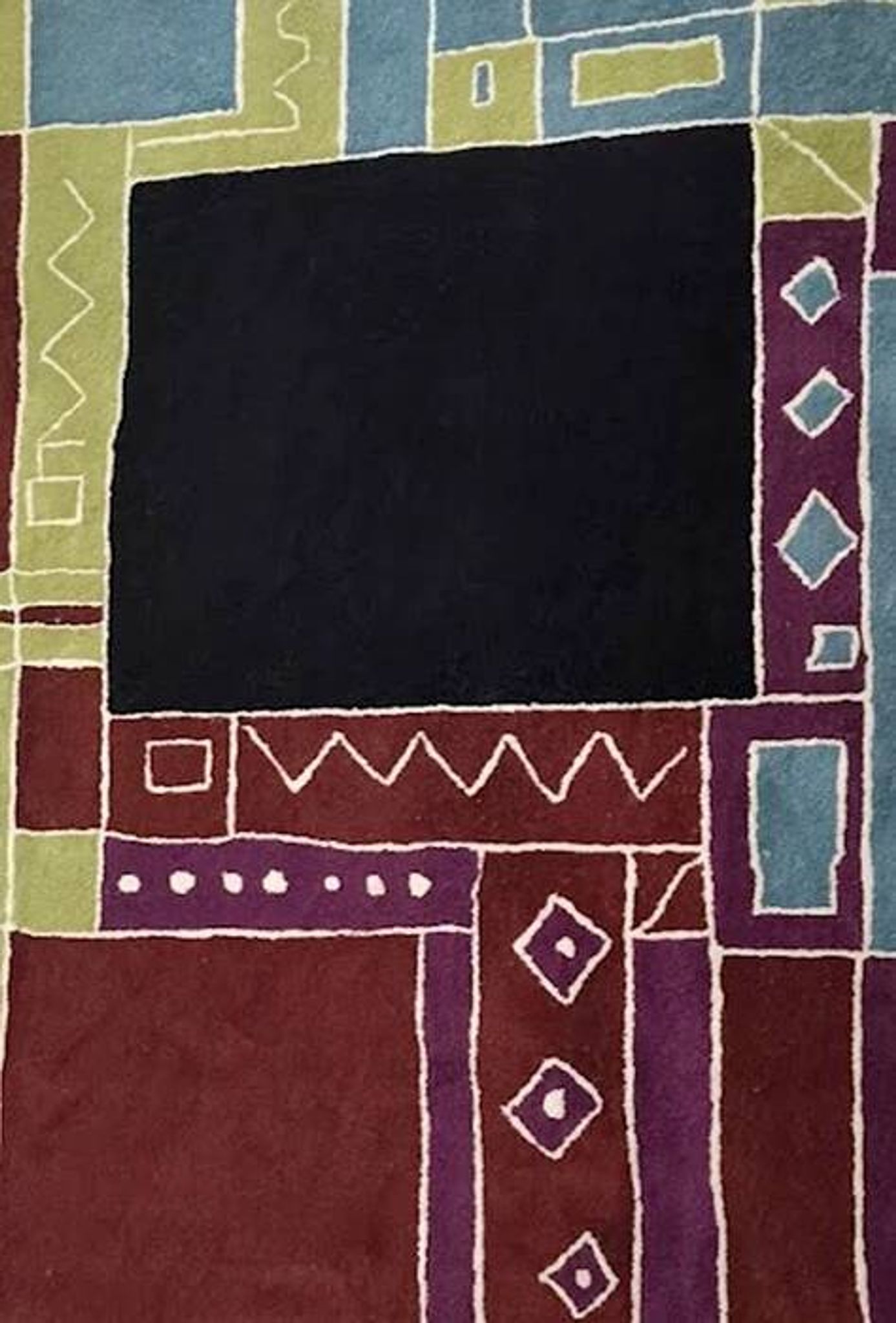 Tisca "Krumi" hand-tufted wool rug, France 1990s