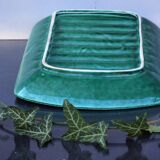 Grand plat en faïence vers 1900, assiette à asperges, majolique, France