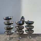11 stainless steel cups / bowls 1970