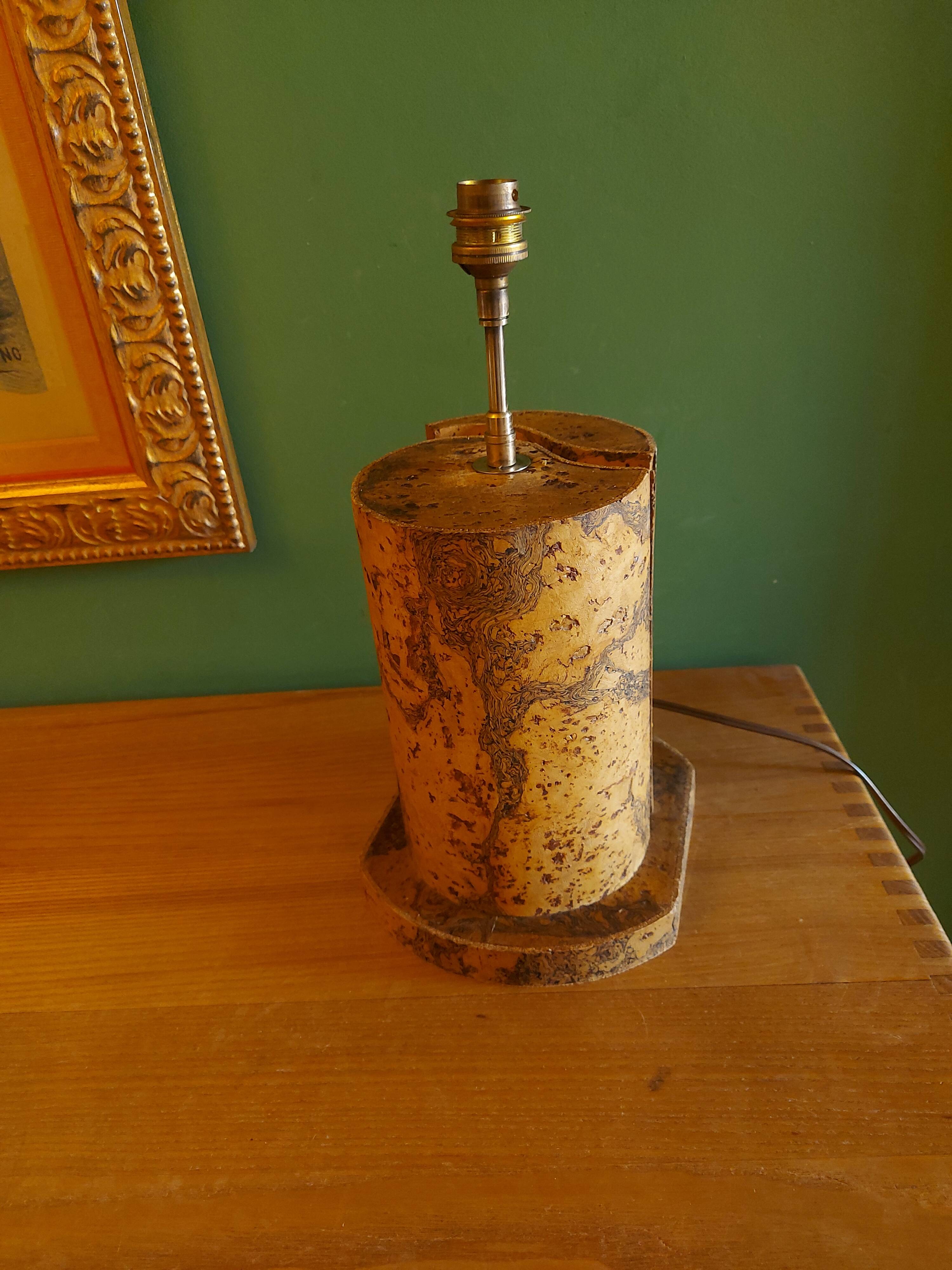 Lampe vintage en liège années 60, 70'S