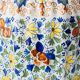 Polychrome Dutch Delft Table Lamp, Tichelaar Makkum, with New Loose Pleat Silk Shade