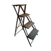 Industrial metal and wood workshop stepladder