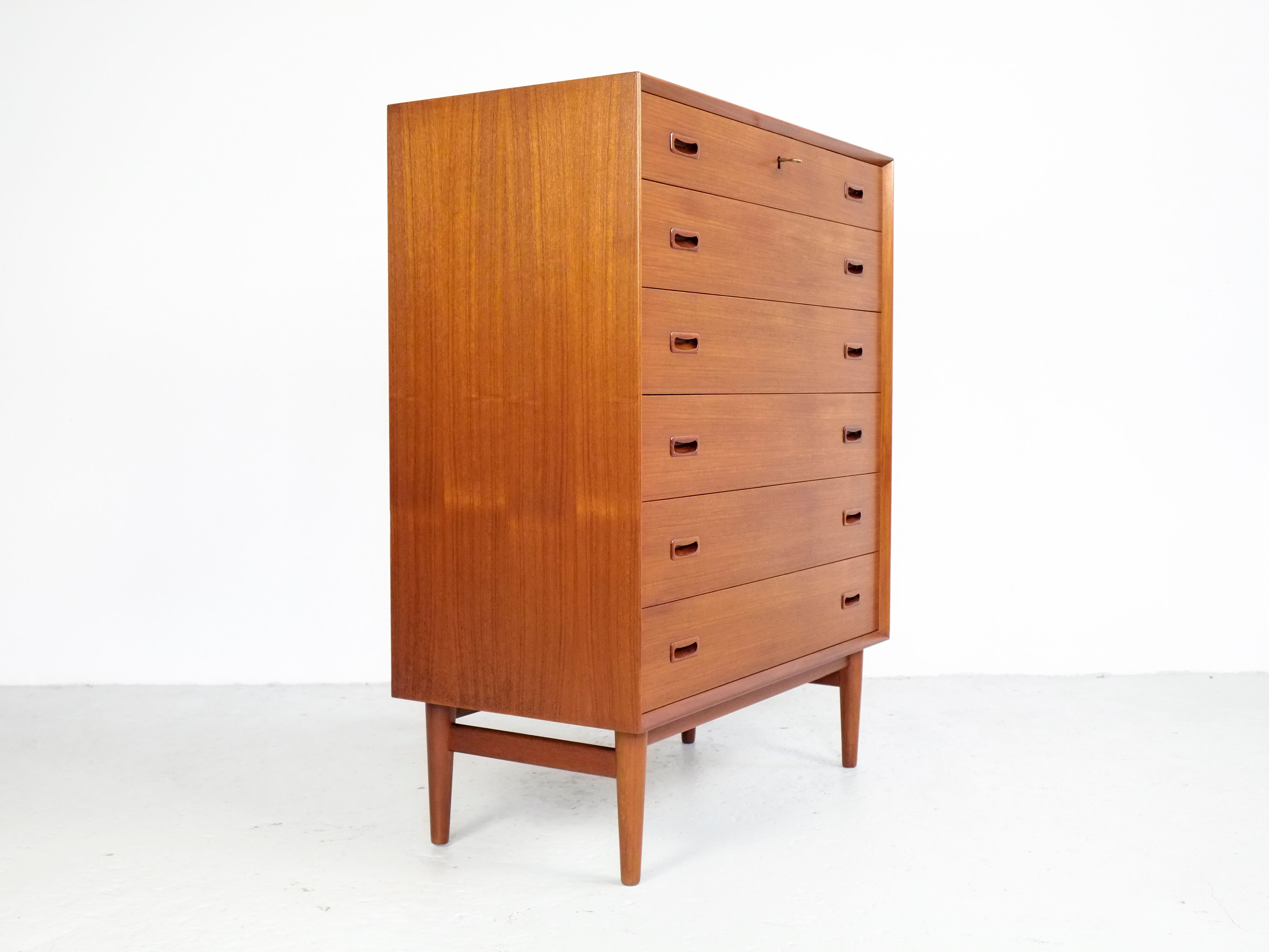 wider Danish chest of 6 drawers in teak by Omann Jun, 1960s
