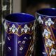 Paire de vases en porcelaine de Lunéville Art nouveau céramique bleue