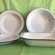 Set of 4 dishes tole enamelled white
