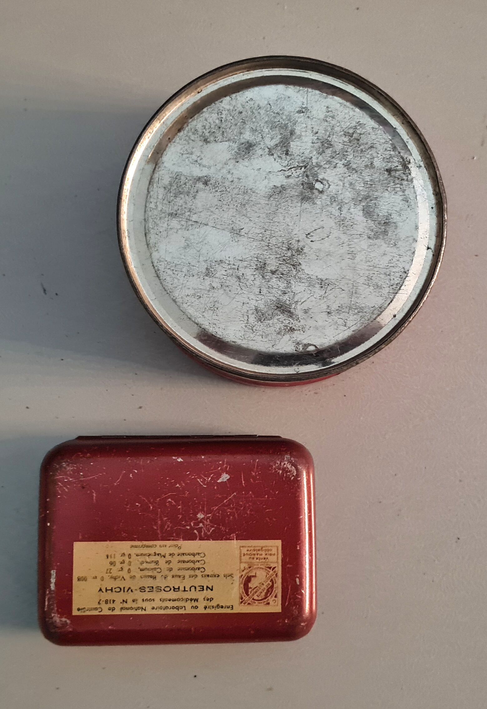 Set of 2 Old Metal Cans