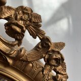 Oval mirror with pediment, 100x70 cm