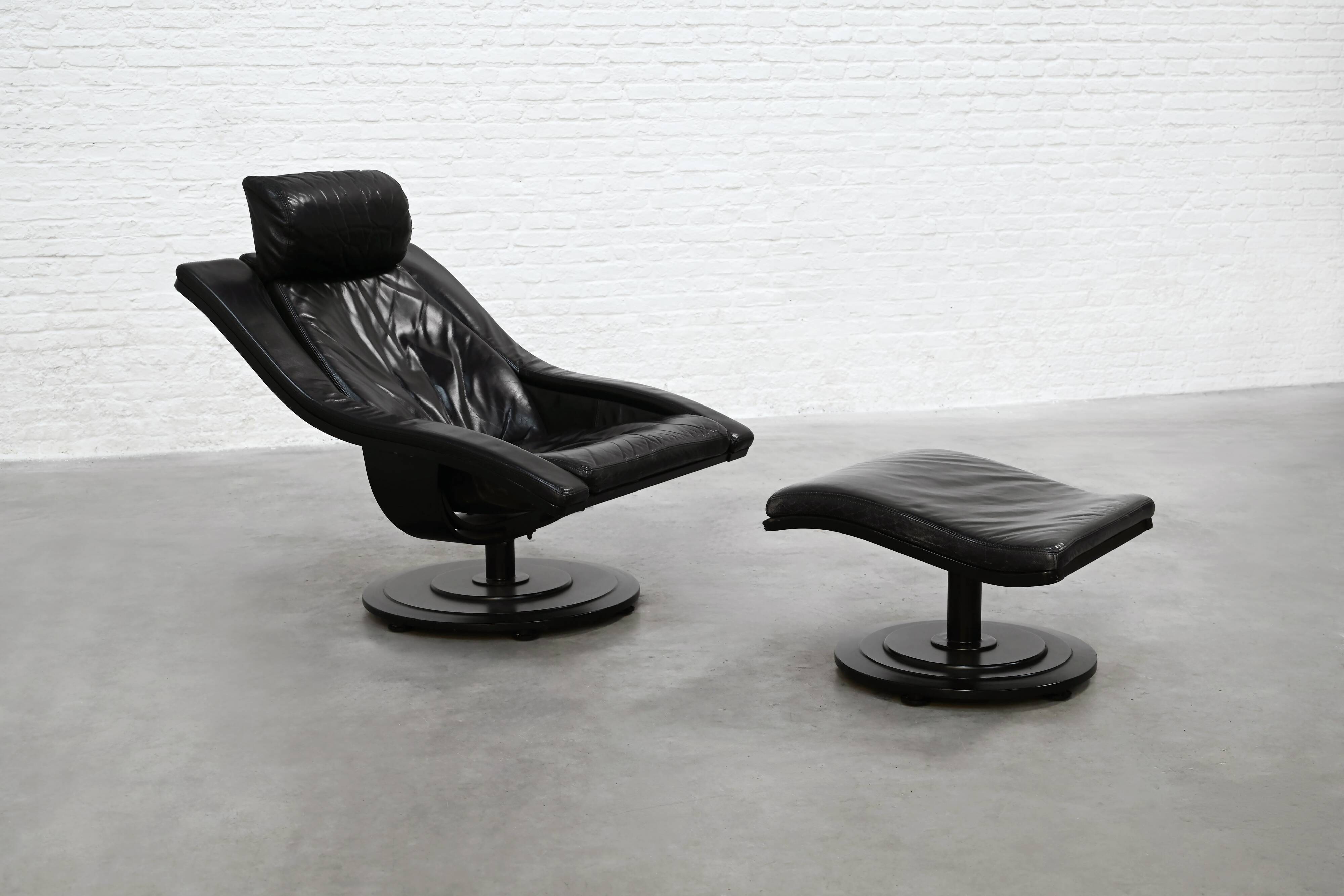 Swivel Lounge Chair and Ottoman by Takashi Okamura for Nelo Möbel Sweden