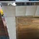 Large vintage tufted velvet mirror