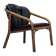 1970s, Danish armchair, rattan, black artificial leather.