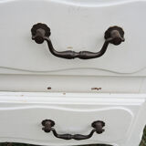 Old chest of drawers in white wood