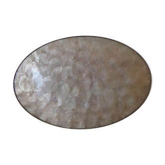Oval top in mother-of-pearl and brass
