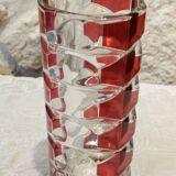 Ruby-colored glass vase by JG Durand and produced by Luminarc circa 1970