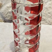 Ruby-colored glass vase by JG Durand and produced by Luminarc circa 1970