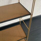 Vintage 1960 String wall shelf in gold wood - 60 x 50 cm