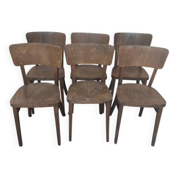 6 bistro chairs thonet czechoslovakia vintage 1950s