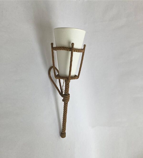 Lampe applique corde 1950 vintage