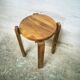 Brutalist pine stool