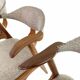 Suite de 4 chaises vintage en corne de vache - Louis van Teeffelen, tissu De Ploeg