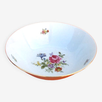 Salad bowl / Hollow dish Porcelain floral decoration 100 Jahre Bareuther Waldsassen