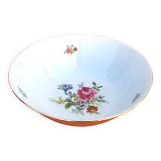 Salad bowl / Hollow dish Porcelain floral decoration 100 Jahre Bareuther Waldsassen