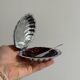 Silver-plated metal shell butter dish