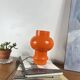 Lampe de table globe en verre opaline orange