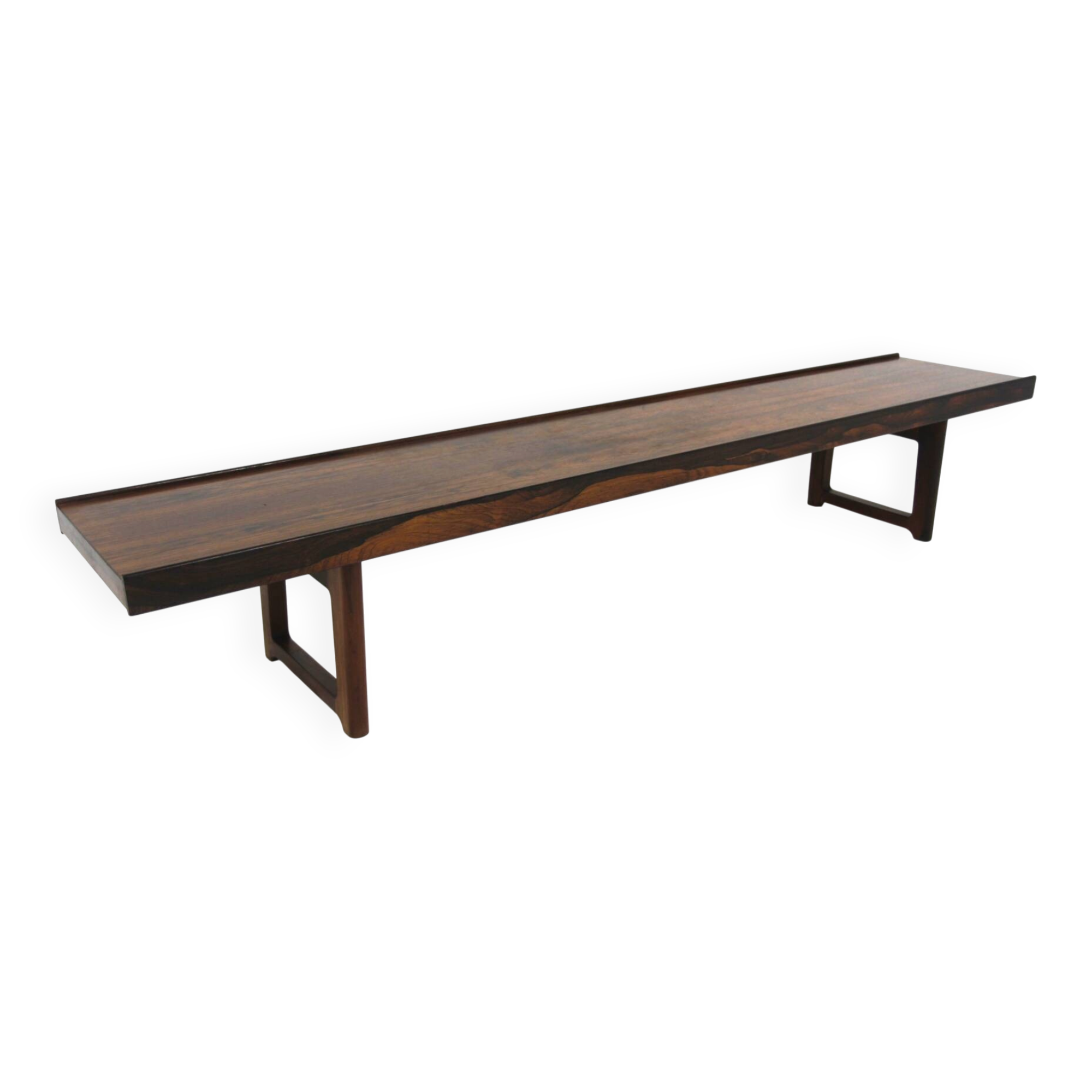 Scandinavian bench "Krobo" in rosewood, Torbjørn Afdal for Bruksbo, Norway, 1960.