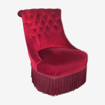 Red velvet toad chair