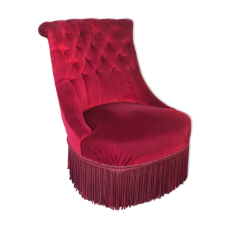 Red velvet toad chair